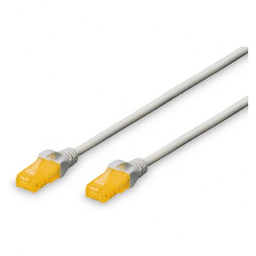 DIGITUS patch kabel RJ45 U/UTP Cat6A 2,00 m sive barve brez zaščitne ročice, polietilenska vrečka