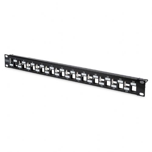 DIGITUS Patch Panel 1U 24-port Modular Oklopljen Črna