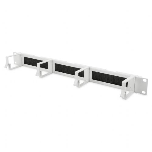 DIGITUS patch panel 1U 19" 4xnosilec s krtačko, tiho siv