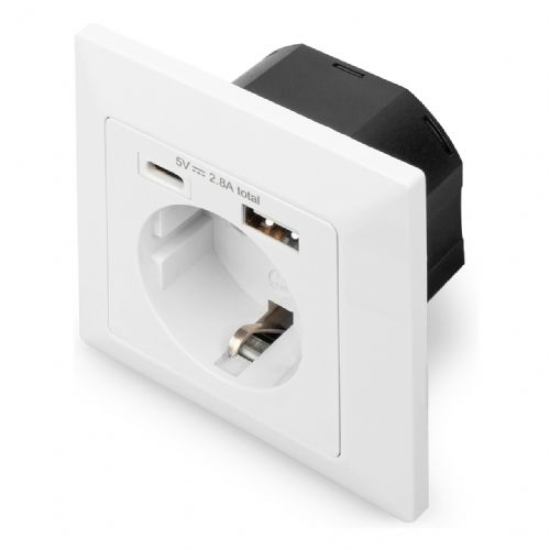 DIGITUS varnostna vtičnica, vgradna, USB Type-C/US