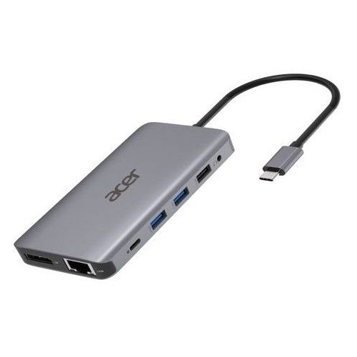 Docking postaja za prenosnike Acer Docking station HP.DSCAB.009 USB-C, HDMI x2, DisplayPort, Ethernet, čitalnik kartic, srebrna