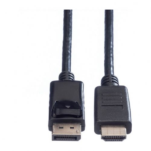 Kabel Value DP-HDTV2M 2 m DisplayPort na HDMI, ravna priključka, zlati kontakti, črna