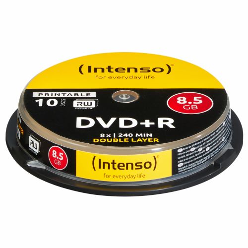 Intenso DVD+R 8,5 GB, 8x hitrost, dvoslojni, za tiskanje