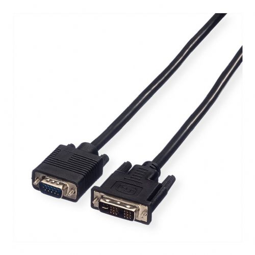 Kabel Value DVI(12+5) na VGA 2 m črn, vtič-vtič, ravna priključka