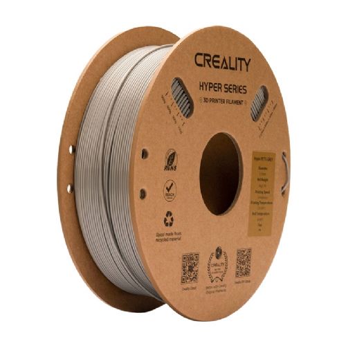 Filamenti za 3D tiskanje Creality Hyper PETG 1,75 mm siva, hitrost tiskanja do 300 mm/s, visoka trdnost, gladka ekstruzija, UV obstojnost