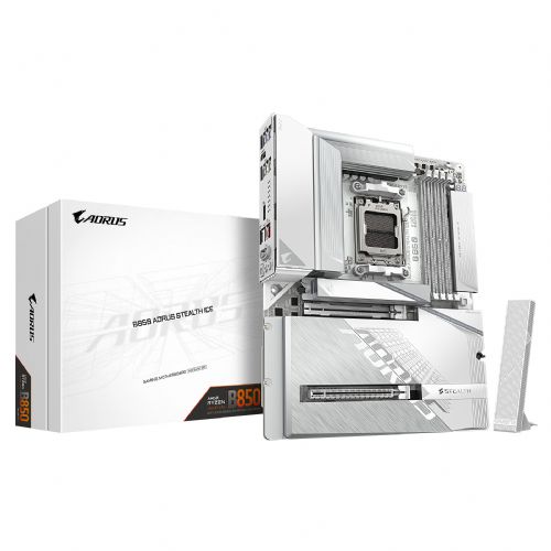 Osnovna plošča Gigabyte GA-B850 A STEALTH ICE AMD B850, AM5, DDR5, Wi-Fi 7, ATX