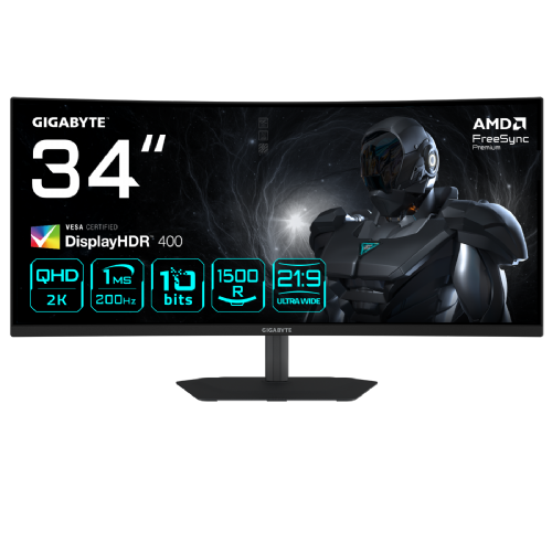 Monitor Gigabyte G34WQC2, 86,4 cm (34"), UWQHD VA, 200 Hz, 1 ms GTG, DisplayHDR 400