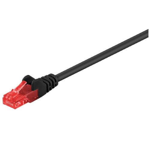 GOOBAY U/UTP CAT 6 10m črn/rdeč mrežni priključni patch kabel