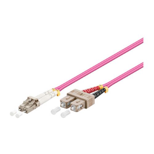 GoodConnections patch kabel optičnih vlaken dupleks OM4 (večmodni, 50/125) LC/SC, LSZH, zamenljiva polarnost, 3 m