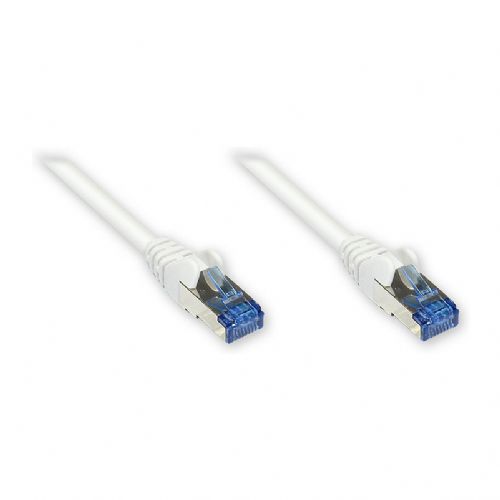 GoodConnections patch kabel z zaščito z zaklepnim jezičkom, kat. 6A, S/FTP, PiMF, brez halogenov, 500 MHz, bel, 1 m