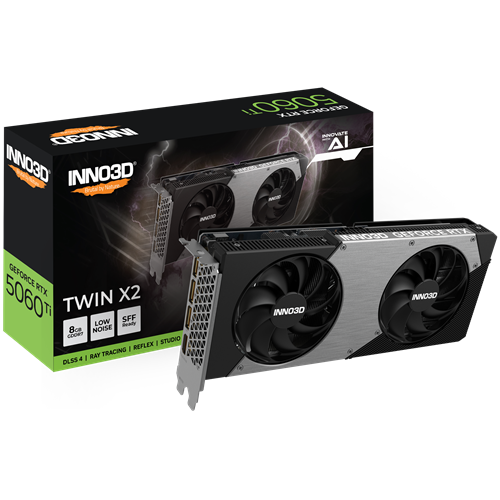 Grafična kartica Inno3d GeForce RTX 5060 Ti TWIN X2 OC 8GB (DLSS 4, 3x DisplayPort, 1x HDMI 2.1)