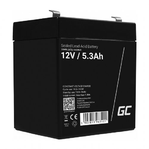 Baterija za UPS Green Cell USV 12V 5,3Ah VRLA 1 kos 5 let življenjske dobe