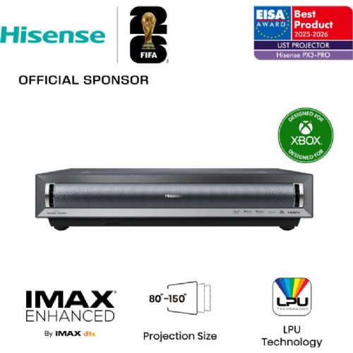 Laser projektor Hisense PX3-PRO, 4K Ultra HD, 3000 ANSI lumnov, Ultra Short Throw 0.22, VIDAA U7