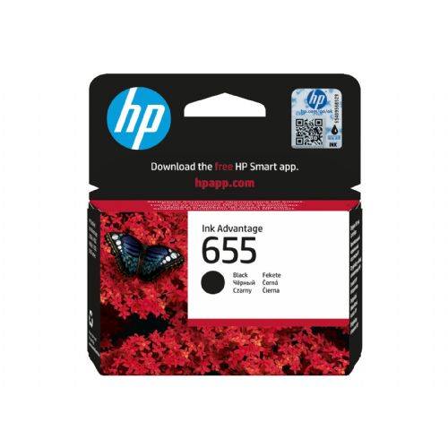 HP 655 kartuša s črnilom, črna, standardna zmogljivost 550 strani, pakiranje 1 kos.
