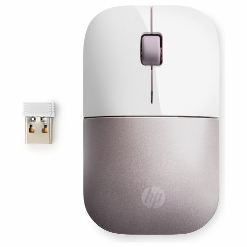 Brezžična miška HP Z3700, bela/roza