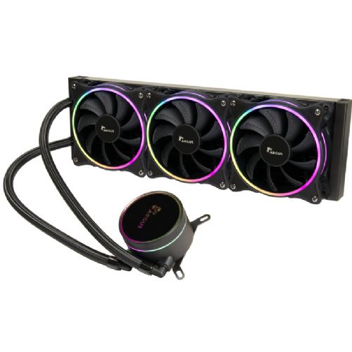 Hladilnik za računalnike Inter-Tech LC-360 RGB AIO 360mm, ARGB osvetlitev, 3x 120mm ventilatorji, bakrena osnova, široka združljivost