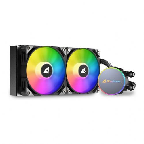 Vodno hlajenje Sharkoon vodno hlajenje S70 RGB 2 ventilatorja 240 mm črna