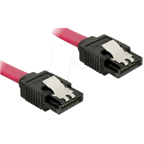 Kabel DeLock SATA,10 cm, rdeča