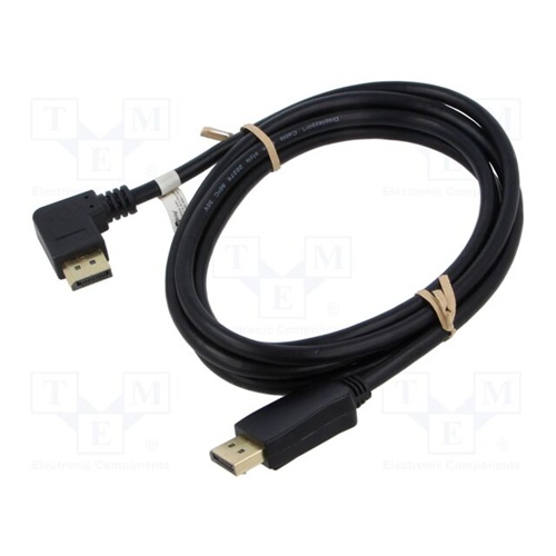 Kabel Goobay DisplayPort moški 90° > DisplayPort moški, 2m, 8K/144Hz, DP 2.1, 54 Gbit/s, črn