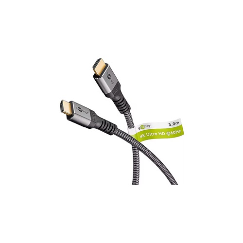 Kabel Goobay Plus High-Speed HDMI 2.0, 4K@60Hz, Ethernet, 3m, siv