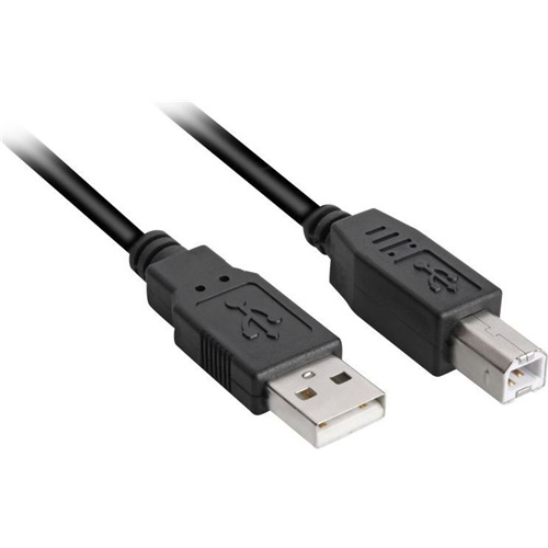Kabel Sharkoon USB 2.0, USB-A moški > USB-B moški, 3m, črna