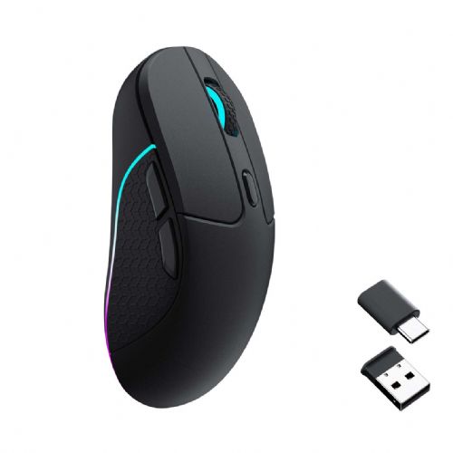 Miška Keychron M3 PixArt 3395, brezžična, RGB, 26000 DPI, črna