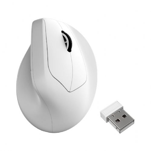 Miška Keychron M5 brezžična vertikalna ergonomska bela, PixArt 3950, 30.000 DPI, 8000 Hz