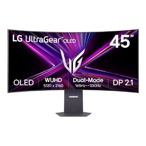 Monitor LG 45GX950A-B, 113 cm (44,5"), 5120 × 2160 (21:9), OLED, 165 Hz, 0,03 ms