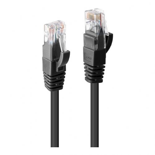 LINDY patch kabel Cat6 U/UTP črn 1,00 m
