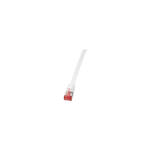 Logilink ploščati patch kabel RJ45 U/FTP Cat6A 0,50 m bel