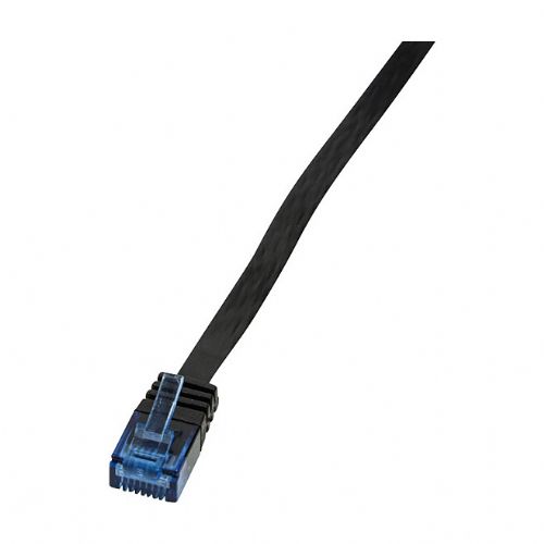 Logilink ploščati patch kabel RJ45 U/UTP Cat6 0,25 m črne barve