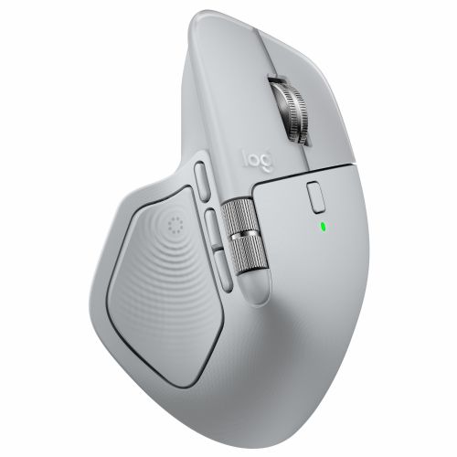Brezžična miška Logitech MX Master 4, ergonomska, visoka natančnost, večnapravna povezava, svetlo siva