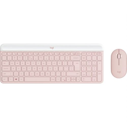 Logitech Slim Wireless Combo MK470, SLO gravura, roza