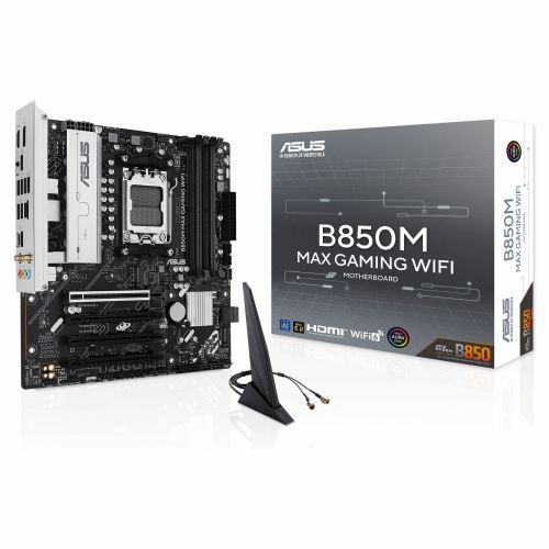 Osnovna plošča Asus B850M MAX GAMING WIFI, AMD AM5, DDR5, PCIe 5.0, Wi-Fi 6, micro ATX
