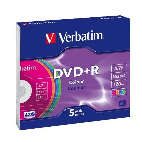 MEDIJ DVD+R VERBATIM  5PK ozke škatlice (43556)
