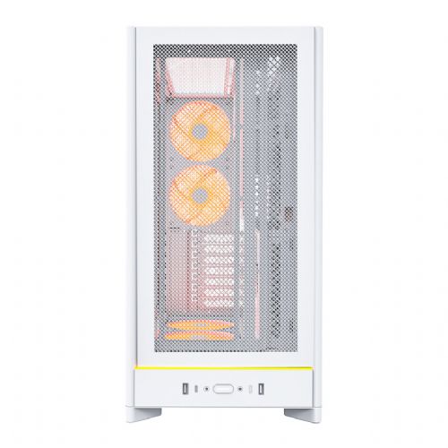 Ohišje za računalnik Montech HS01 PRO TG bela, Midi Tower, stransko okno, ATX podpora, RGB osvetlitev, USB-C