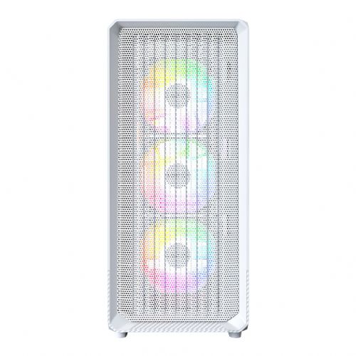 Ohišje za računalnik Montech X5 TG midi, bela, ATX/EATX/mATX/Mini-ITX, 4 ventilatorji, RGB osvetlitev, steklena stranica