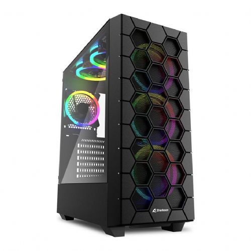 Ohišje Sharkoon Midi HEX RGB črna