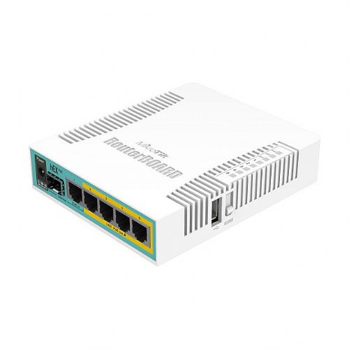 Usmerjevalnik MikroTik hEX PoE, 5x RJ45 1000Mb/s, 1x SFP, 1x USB, 802.3at