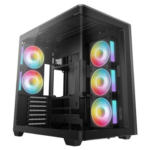 Ohišje za računalnik DeepCool CG590U 5F, ATX, kaljeno steklo, RGB osvetlitev, vgrajeni ventilatorji, USB-C