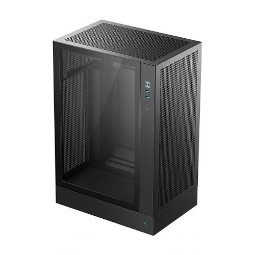 Računalniško ohišje DeepCool CH170 PLUS, Micro-ATX/Mini-ITX, kaljeno steklo, visoko zračenje, črne barve