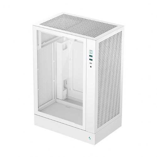 Ohišje za računalnik DeepCool CH170 PLUS bela, kaljeno steklo, micro ATX/Mini-ITX, visoka zračnost, USB-C