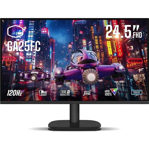 Monitor Cooler Master GA25FC (62,2 cm (24,5"), črn, FullHD, IPS, Adaptive-Sync, 120Hz panel)