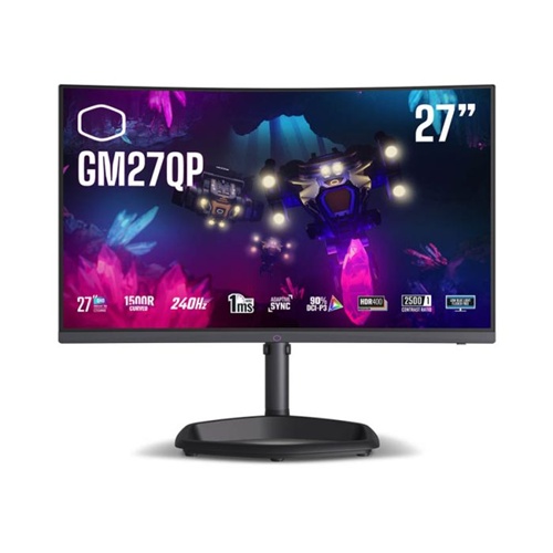 Monitor Cooler Master GM27QP (68,6 cm (27"), črn, QHD, VA, ukrivljen, Adaptive-Sync, 240Hz panel)