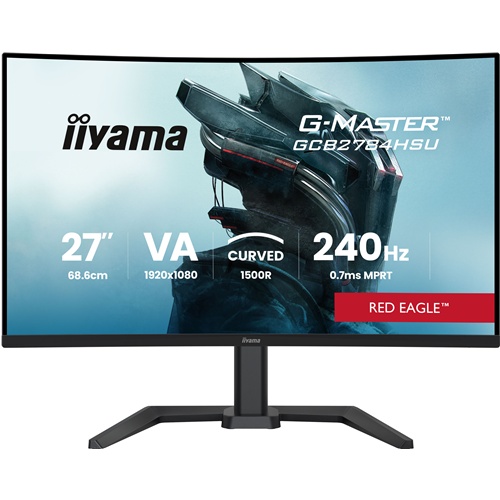 Monitor Iiyama G-Master GCB2784HSU-B1 27", ukrivljen, FullHD, 240 Hz, FreeSync Premium, nastavljivo stojalo