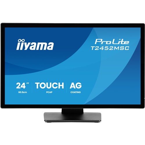 Monitor Iiyama ProLite T2452MSC-B2AG 24", IPS, FHD, kapacitivni zaslon na dotik, 120 Hz, antirefleksni