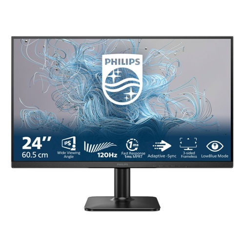 Monitor Philips 24E2N1110 (60,5 cm (23,8"), črn, FullHD, IPS, Adaptive-Sync, HDMI, VGA, 120Hz panel)