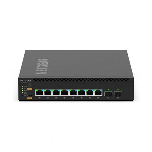 Stikalo Netgear M4350-8M2V, L3 upravljano, 8x 2,5G RJ-45, 2x SFP28, PoE++, rack montaža