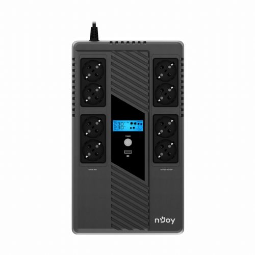 UPS brezprekinitveno napajanje nJoy Token 800, 800 VA, 480 W, line-interactive, 8x Schuko, LCD zaslon