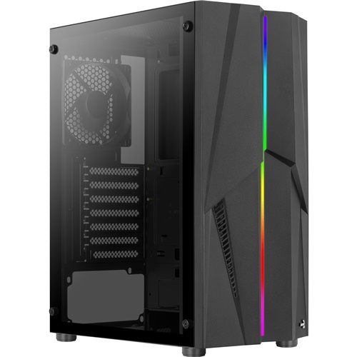Ohišje Aerocool Mecha v1, kaljeno steklo, črna